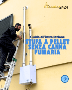 Stufa a pellet con Filtro ProOzone in un ambiente domestico.