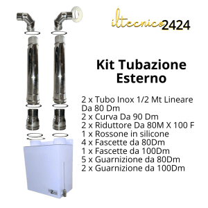 Abbattitore Fumi Acqua Para Estufas De Pellets – Estructura Acero Inoxidable Diámetro 80mm – Fabricado En Italia Por A.Capaldo